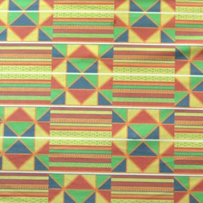 Multi-Colored African Print on Polyester Spandex