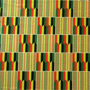 Multi-Colored African Print on Polyester Spandex