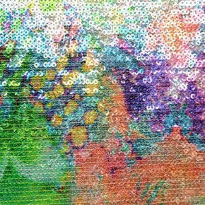 Multi-Colored Fancy 3mm Sequins on Polyester Mesh