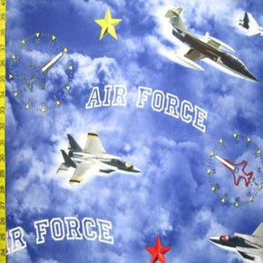 Multi-Colored Air Force Print on Polyester Spandex