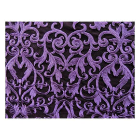  Purple Fancy Embroidery with Scalloped Sides