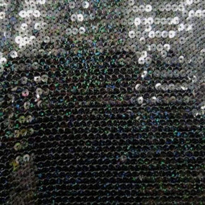  Black Holographic All Over Sequins on Mesh
