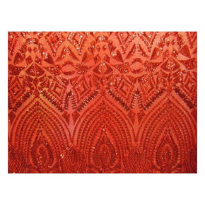  Red Fancy 2mm Sequins on Polyester Mesh