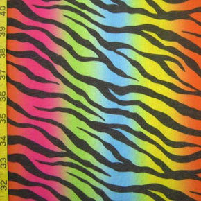  Rainbow Animal Print Stripes on Polyester Spandex