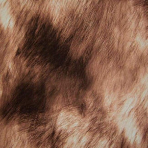  Brown/Black Animal Fur Print on Polyester Spandex