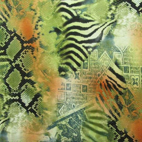 Multi-Colored Animal Print & City Collage Print on Polyester Spandex