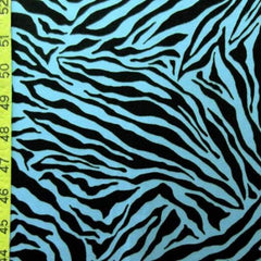 Matte Zebra Print on Polyester Spandex Blue/Black