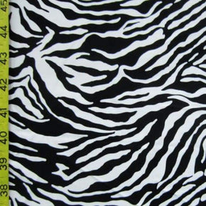  Black/White Zebra Print on Nylon Spandex