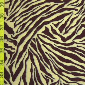  Coffee/Natural Zebra Print on Polyester Spandex