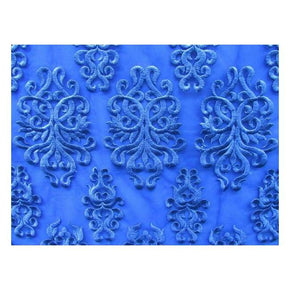  Royal Fancy Embroidery with Scalloped Sides on Polyester Mesh