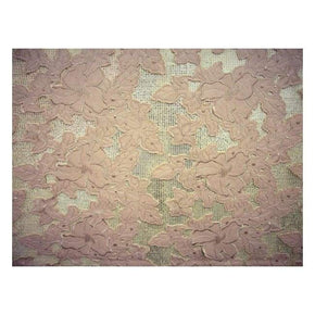 Nude Floral Pleather Patch on Polyester Mesh