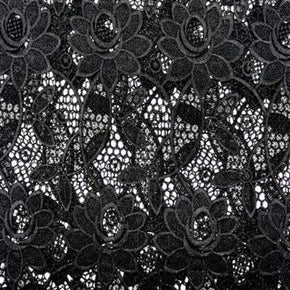  Black 3D Guipure Chemical Floral Lace 