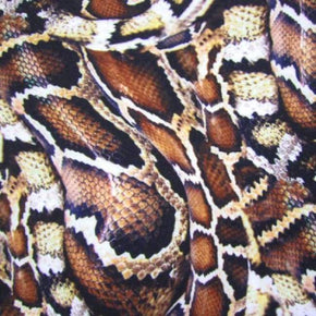  Rust Snakeskin Print on Polyester Spandex