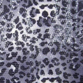  Clear Tiny Leopard Print Sequins on Polyester Spandex