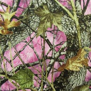  Pink Autumn Print on Polyester Spandex