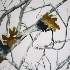  White Autumn Print on Polyester Spandex