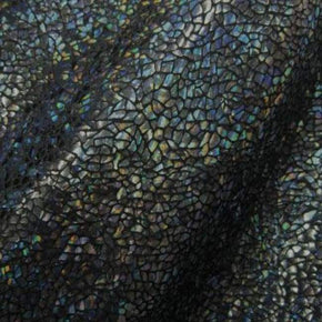  Black Holographic Avatar Metallic Foil on Nylon Spandex