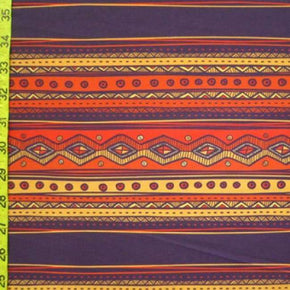 Multi-Colored Aztec Print on Polyester Spandex