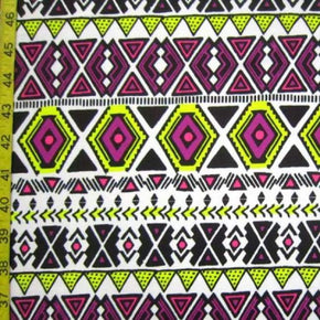 Multi-Colored Aztec Print on Polyester Spandex