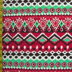 Multi-Colored Aztec Print on Nylon Spandex