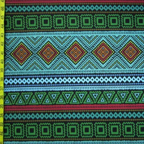 Multi-Colored Aztec Print on Polyester Spandex