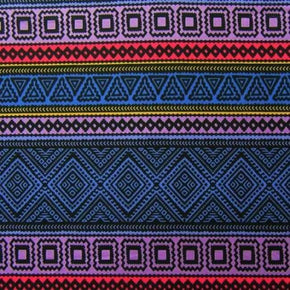 Multi-Colored Aztec Print on Polyester Spandex
