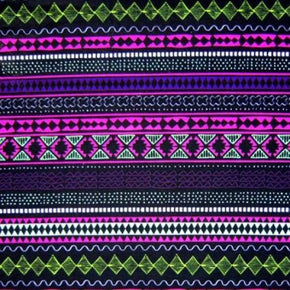 Multi-Colored Aztec Print on Nylon Spandex