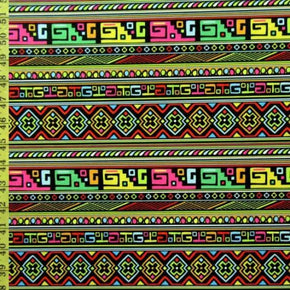 Multi-Colored Aztec Print on Polyester Spandex