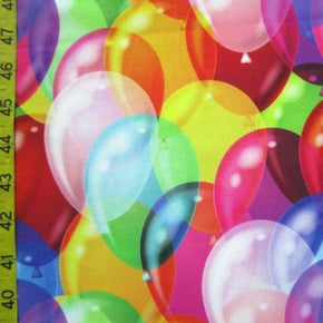 Multi-Colored Balloons Print on Polyester Spandex