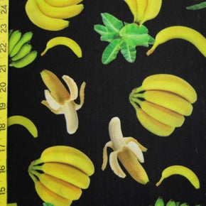 Multi-Colored Banana Print on Polyester Spandex