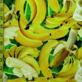 Multi-Colored Bananas Print on Polyester Spandex