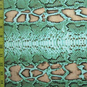  Blue/White Snakeskin Print on Polyester Spandex