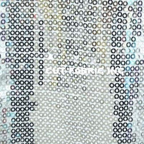  Silver Flat Shiny 3mm Sequin on Polyester Mesh