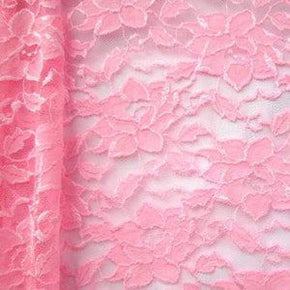  Pink Fancy Floral Lace on Nylon Spandex