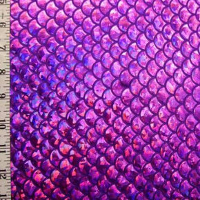  Purple/Black Holographic Big Mermaid Print on Nylon Spandex