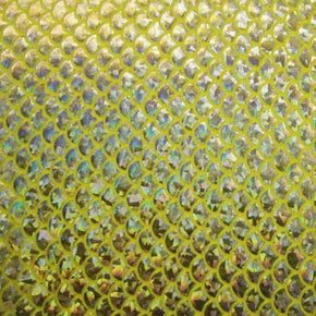  Yellow/Silver Holographic Big Mermaid Print on Nylon Spandex