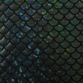  Black Holographic Mermaid Foil on Nylon Spandex