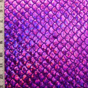  Purple Holographic Big Mermaid Metallic Foil on Nylon Spandex