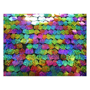 Multi-Colored Big Square Sequin on Polyester Mesh