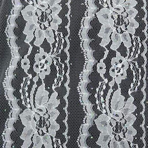  White Holographic Floral Lace 
