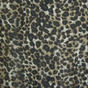 Brown Leopard Print Chiffon