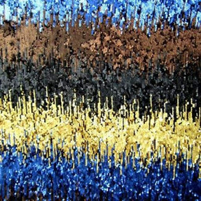 Brown/Black/Gold Matte Blue Moon 3mm Sequin on Polyester Spandex