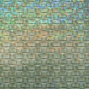 Brick Holographic Brick Metallic Foil on Polyester Spandex