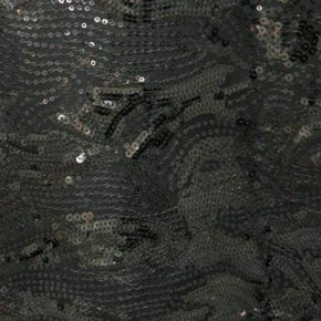  Black Fancy Sequin on Polyester Spandex