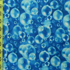 Multi-Colored Bubbles Print on Polyester Spandex