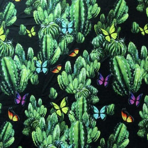 Multi-Colored Cactus Print on Polyester Spandex