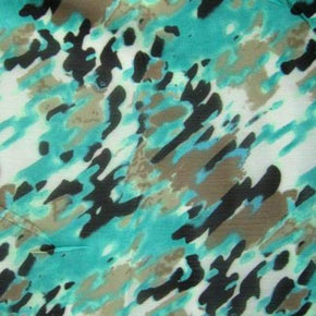 Multi-Colored Camouflage Printed Chiffon
