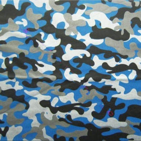 Multi-Colored Camouflage Metallic Print on Polyester Spandex