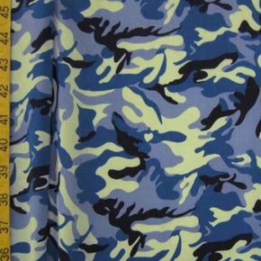 Multi-Colored Camouflage Print on Polyester Spandex