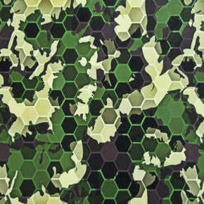 Multi-Colored Camouflage Print on Polyester Spandex